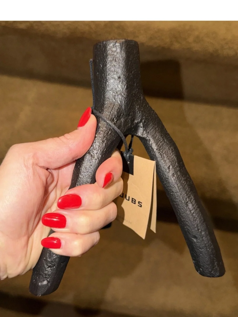 MUUBS AION NEW XL BLACK CAST IRON CANDLE HOLDER SCULPTURAL BRANCH DESIGN Artsy